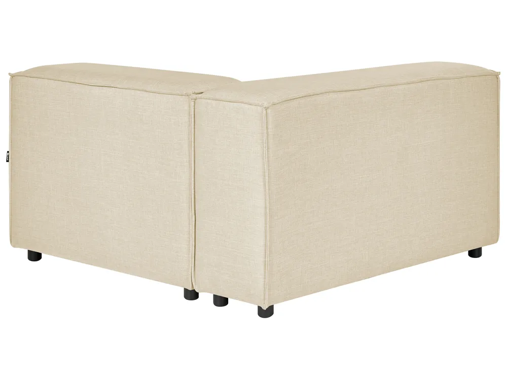 Modular Corner Sofa 2 Seater APRICA with Ottoman Faux Linen Beige Right Hand_856961