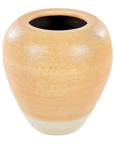 Terakotová dekorativní váza 34 cm oranžová/béžová SKIONE
