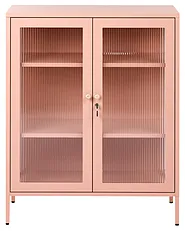 Vetrina in vetro HARLYN  90 cm Metallo Rosa pesca_1160805