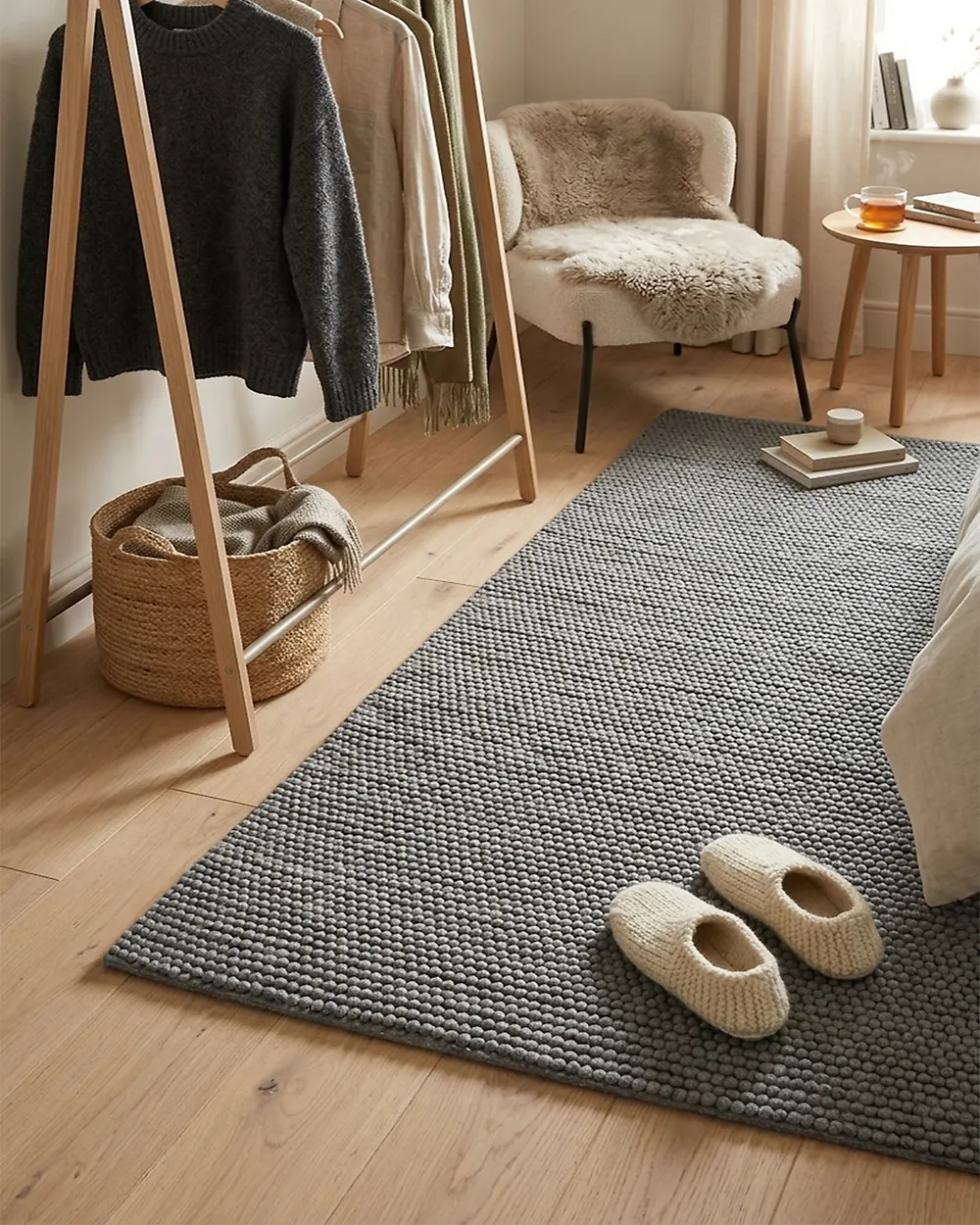 Alfombra KORDEA Gris 160 x 230 cm Lana_1171458