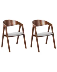 Set of 2 Dining Chairs YUBA Wood Light Grey_837219