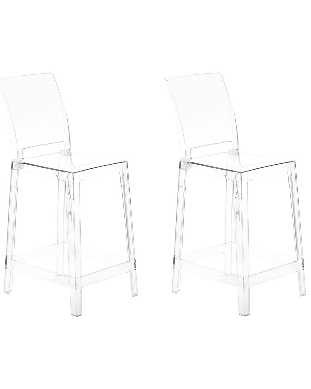 Bar Chair Set of 2 Transparent WELLINGTON Beliani