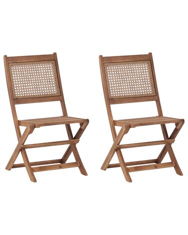 Set of 2 Certified Acacia Wood Garden Chairs PARAGGI