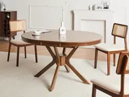Extending Dining Table TYMIS Dark Oak 107/137 cm 107 cm_1020115