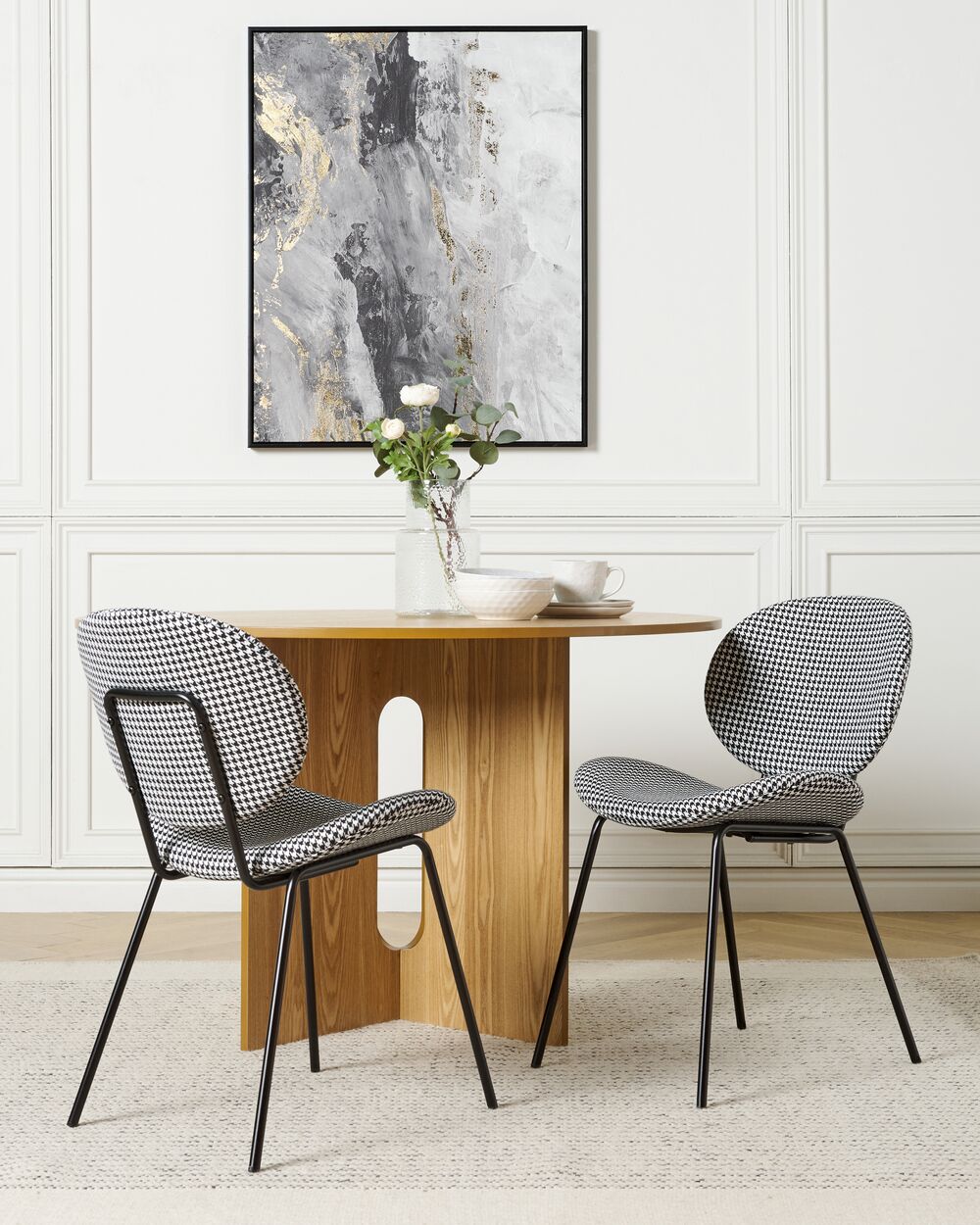 Lot de 2 chaises de salle à manger LUANA Noir/blanc