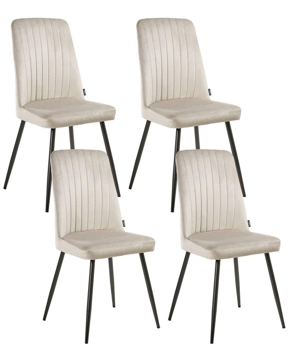 Set van 4 eetkamerstoelen KIRBY Fluweel Beige