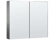 Bathroom Wall Mounted Mirror Cabinet NAVARRA 80 cm 70 cm Black_905871