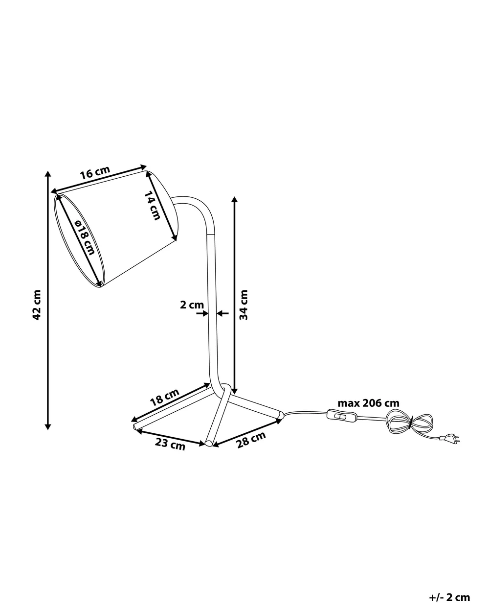 Desk Lamp MOOKI Adjustable Metal Black_799815