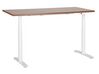 Elektricky nastavitelný psací stůl 160 x 72 cm tmavé dřevo/bílý DESTINAS_899579