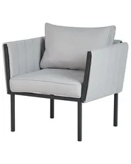 Garden Lounge Set with Table 5 Seater SKALA Metal Light Grey_934649