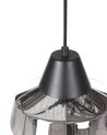 Glass Pendant Lamp Black and Silver TALPARO_851433