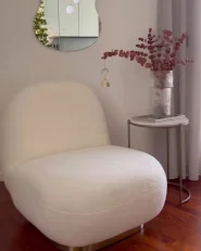 Armchair LOVIISA Boucle White_957828