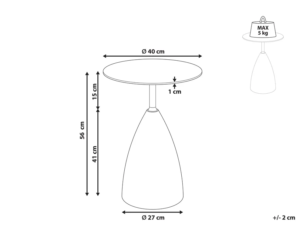 Side Table WABBY Tempered Glass White Marble_1006723