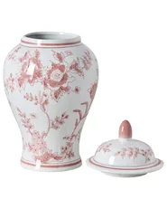 Wazon z pokrywką SEWILLA 38 cm Porcelana Czerwony/ biały_1052907