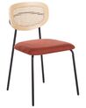 Conjunto de 2 sillas de comedor de tela naranja MAYETTA_925922