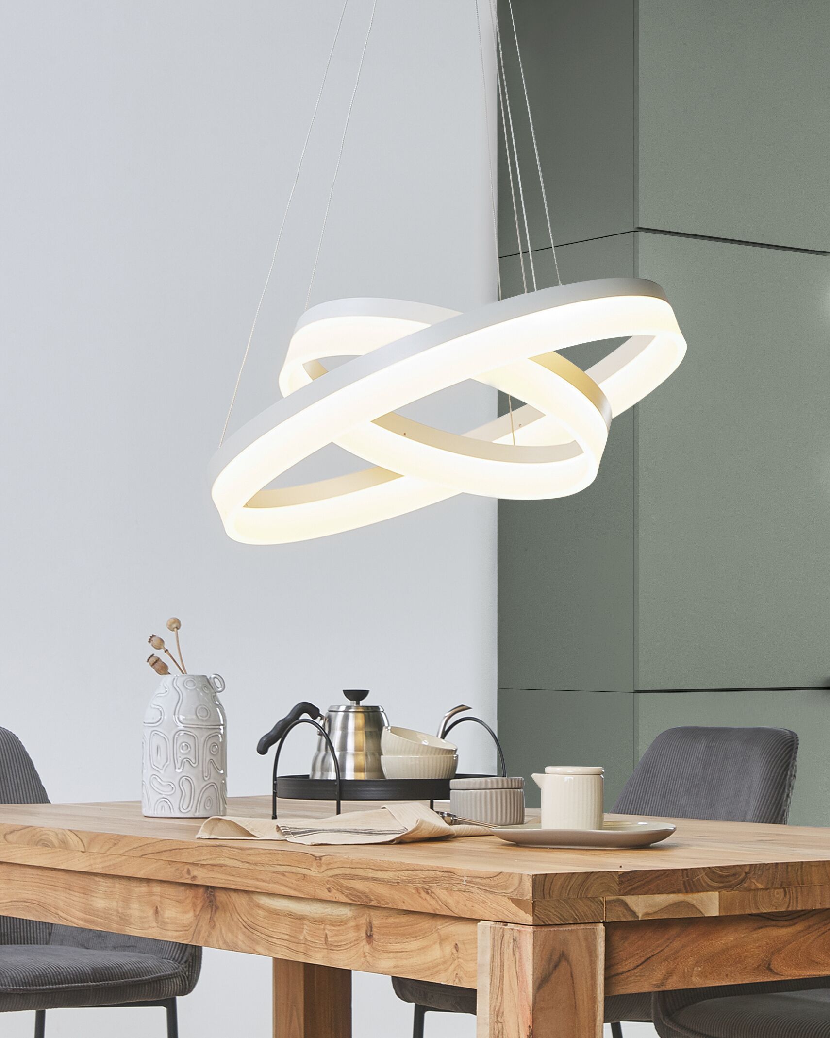 Metal LED Pendant Lamp White PUZI _815695