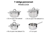 7-delige pannenset PRIMECOOK Roestvrij staal Zilver_1051152