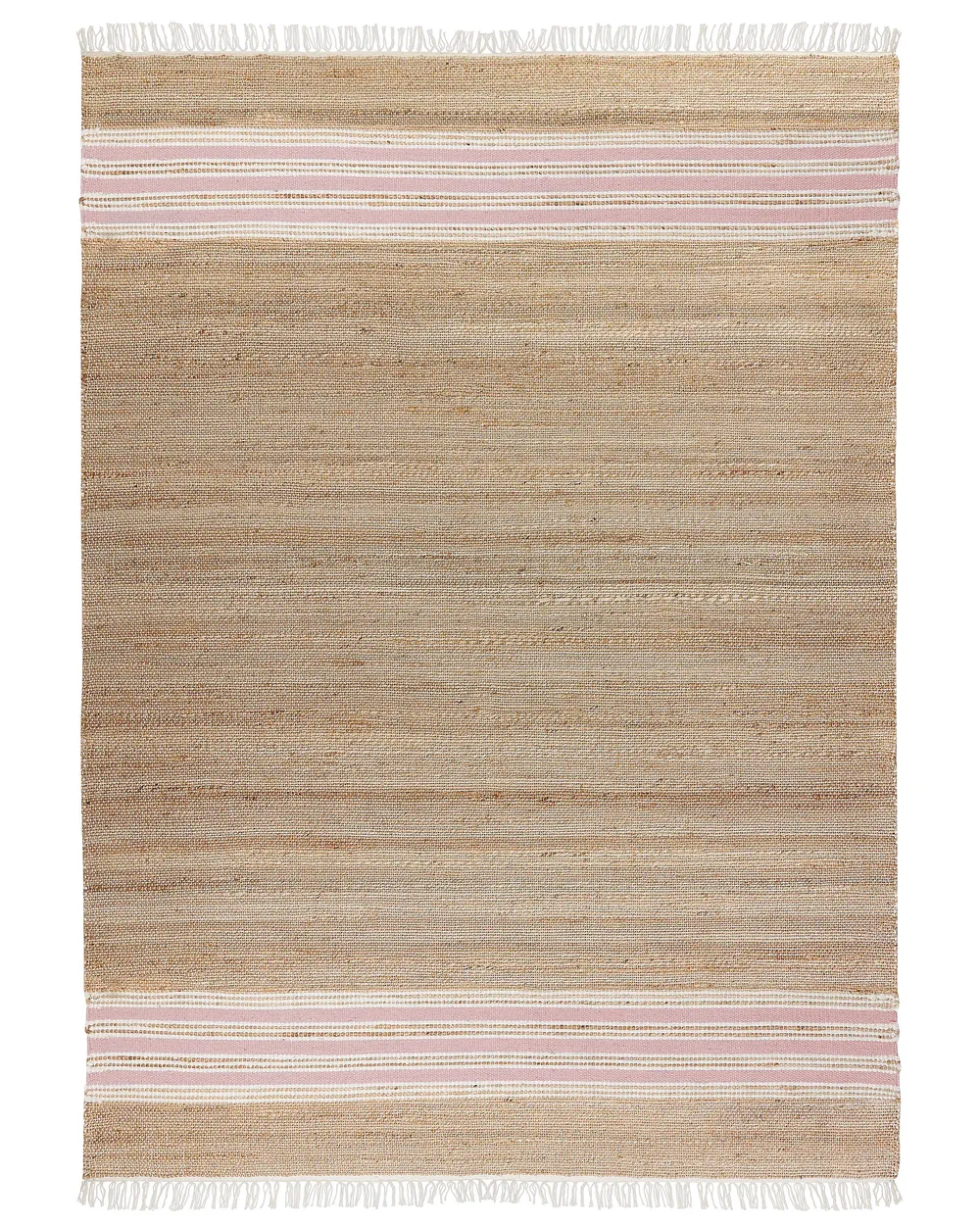 Tappeto iuta beige e rosa pastello MIRZA Varie Dimensioni
