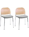 Set of 2 Dining Chairs ASHCROFT Metal Green/ Light Brown
