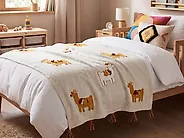 Kuscheldecke KHANDWA Baumwolle 130 x 180 cm Beige_1178289