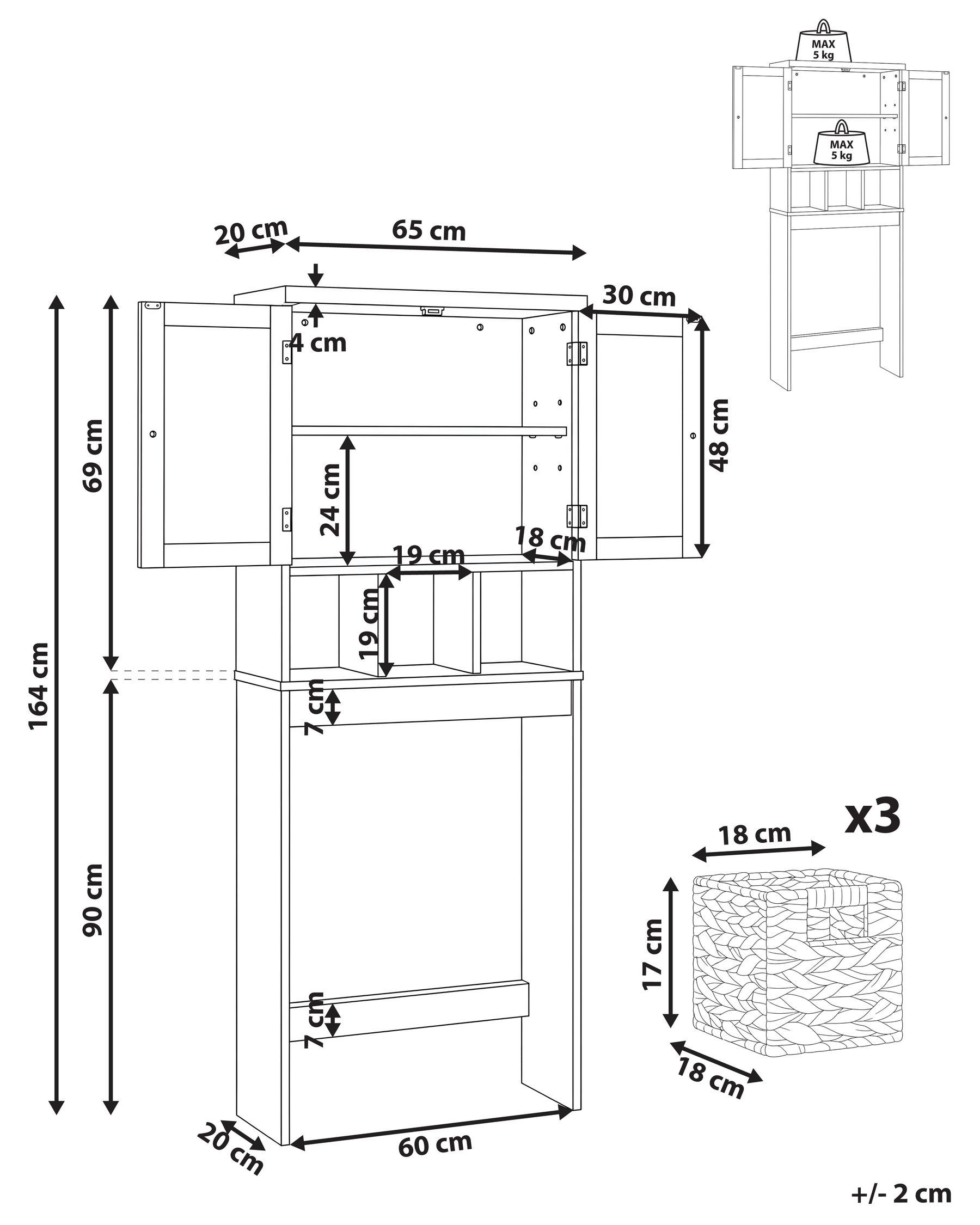 Armadietto da bagno PACLLON 65 cm Bianco_1113645