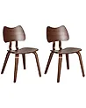 Set of 2 Dining Chairs DIANA Wood Brown