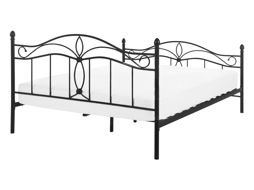 Bed Metal ANTLIA 140 x 200 cm EU Double Black Beliani