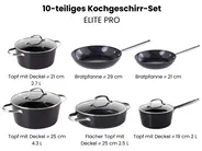 Kochgeschirr-Set 10-teilig ELITE PRO Schwarz_992883