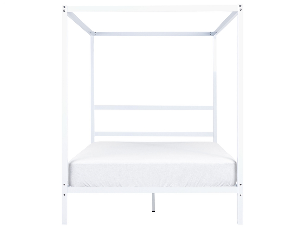 Bed Metal LESTARDS 140 x 200 cm EU Double White Beliani