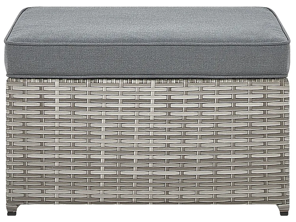 Garden Corner Sofa with Table 5 Seater SABBIA Modular PE Rattan Light Grey Right Hand_836746