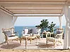 Garden Lounge Set with Table 4 Seater BRINDISI Rattan Natural