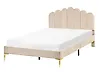 Bed Velvet SAUVIAN 120 x 200 cm (EU Small Double) Beige