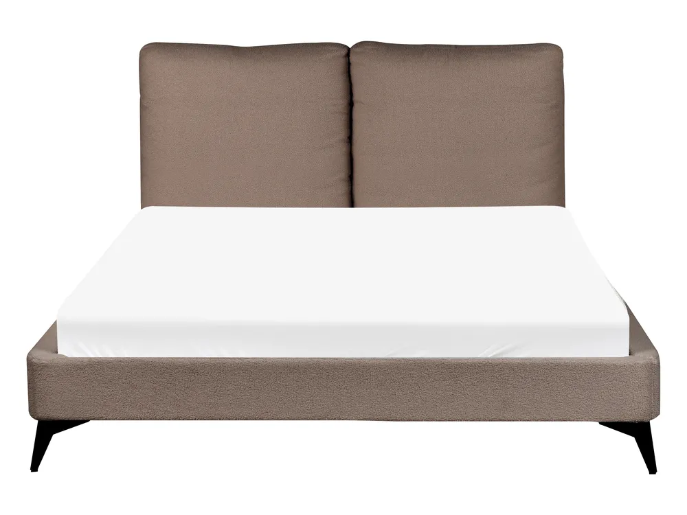 Lit avec sommier Bouclé MELLE 140 x 200 cm Marron_965689