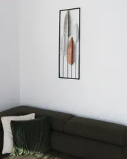 Dekoracja ścienna Liść NIOBIUM Metal 90 cm Srebrny_1031047