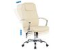 Cadeira de escritório em pele sintética creme com altura ajustável WINNER_762244