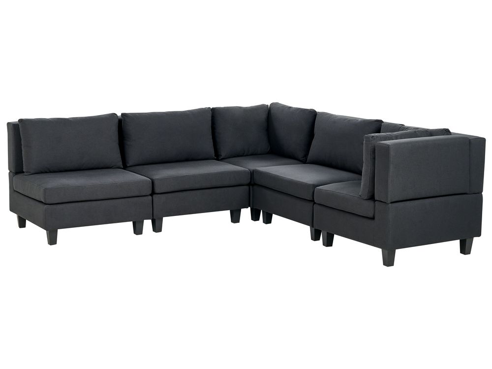 Hjørnesofa modul 5 personers UNSTAD Sort Venstrevendt