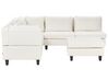 5 Seater Right Hand Modular Fabric Corner Sofa with Ottoman White UNSTAD_925176