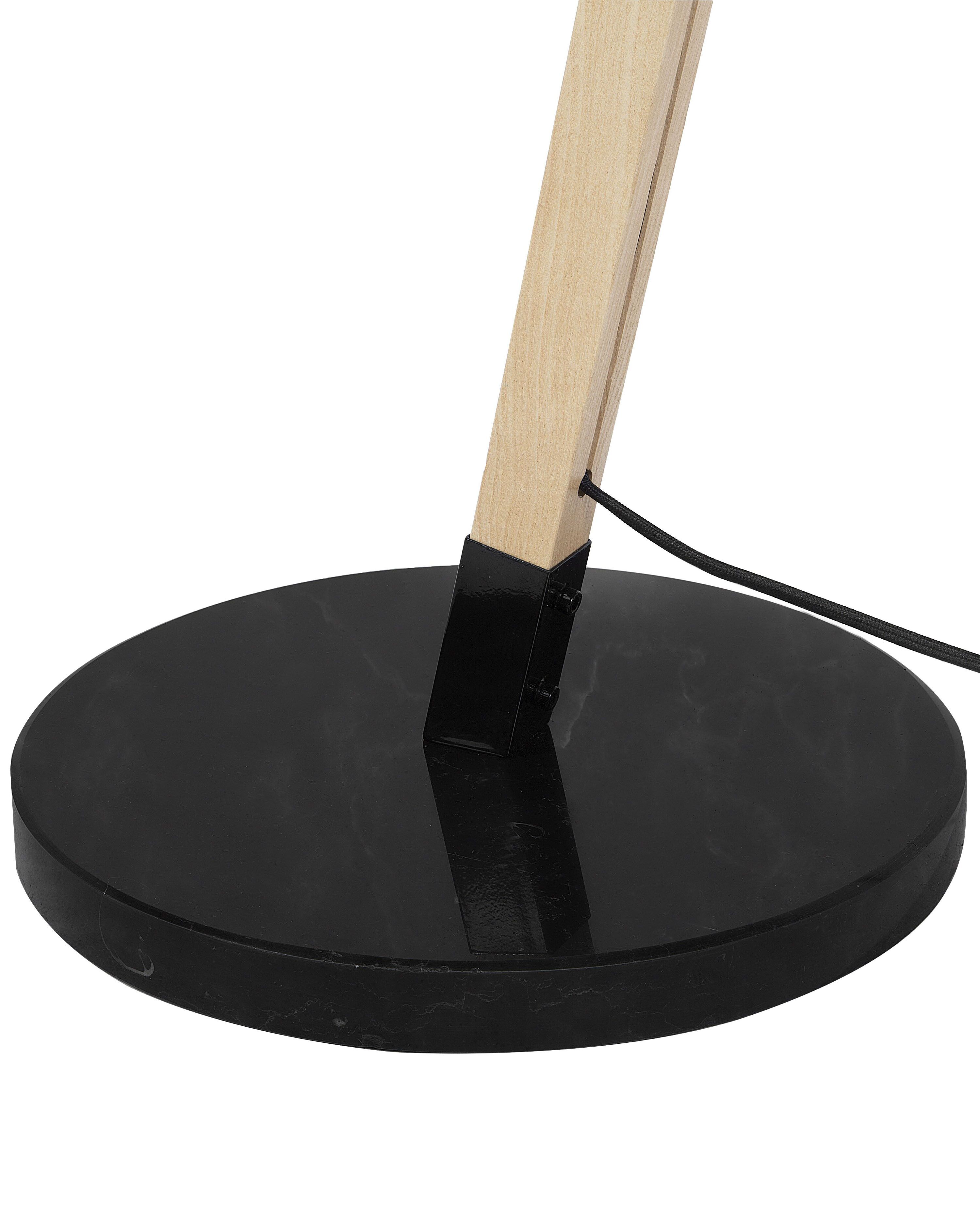 Candeeiro de pé HETTON Ajustável Madeira de carvalho Preto | Beliani.pt