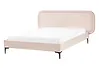 Lit avec sommier Velours SUZETTE 140 x 200 cm Beige clair