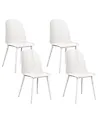 Set of 4 Dining Chairs EMORY White