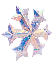 Zestaw 3 dekoracji wiszących LED MULTIA 25 cm Śnieżynka Kolorowy_1186410