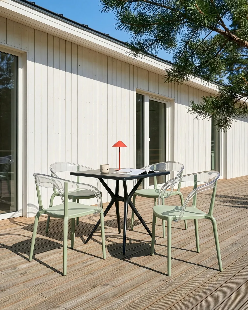 Set di 4 sedie da giardino MALEVIZI Impilabile Verde chiaro_1043503