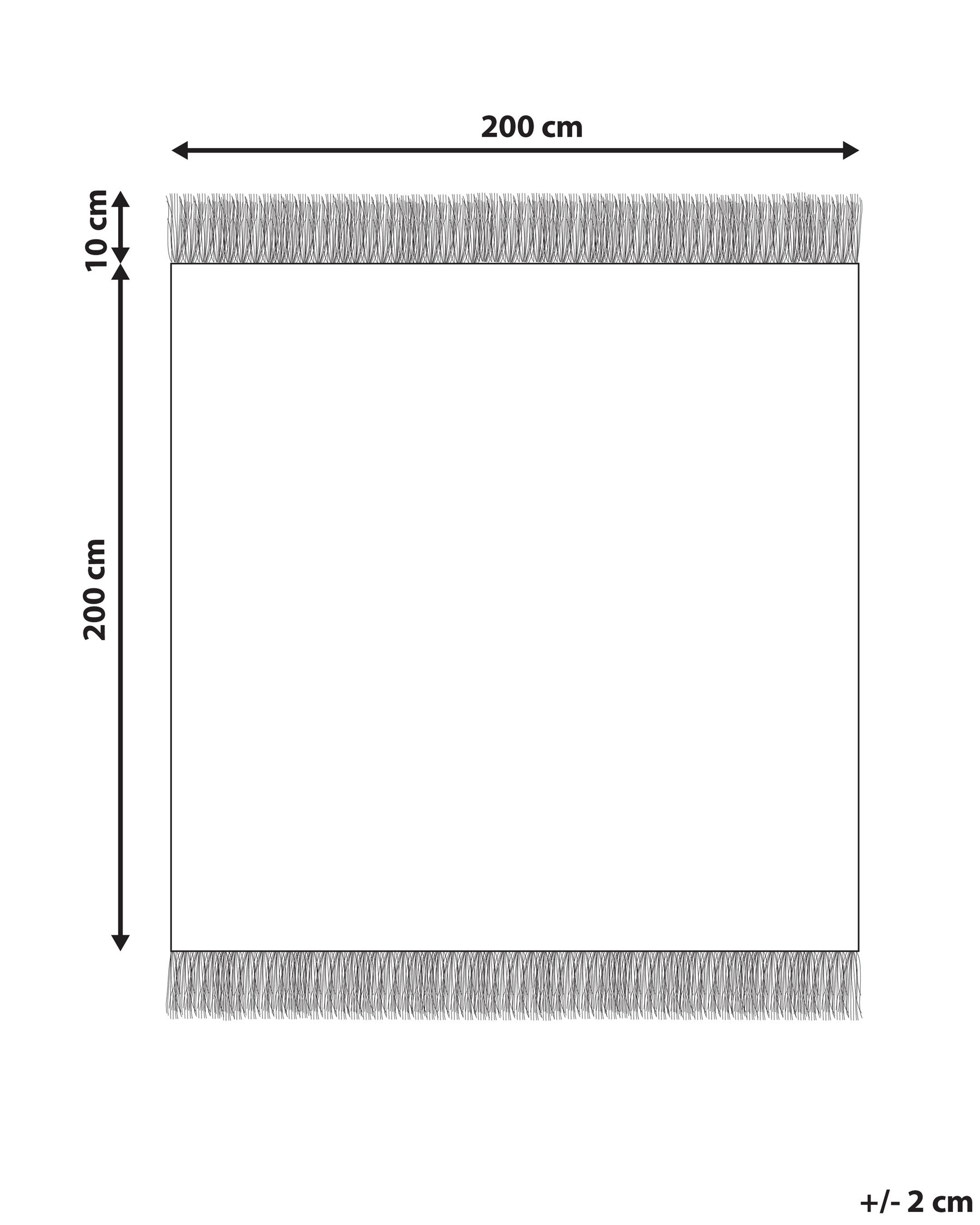 Cotton Area Rug 200 x 200 cm Beige and Black ELDES_839777