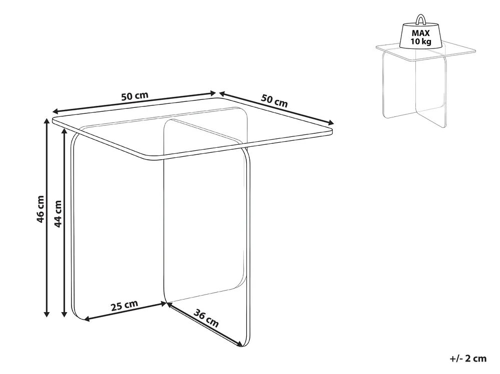Side Table AMISK Tempered Glass Transparent_1032642
