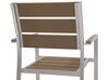 Zestaw ogrodowy stół i 6 krzeseł jasne drewno ze srebrnym VERNIO_125567