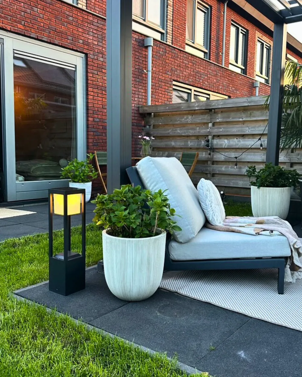 Solar Outdoor LED Bollard Lamp LOON Black_991818