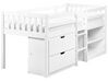 Wooden Kids Mid Sleeper Bed with Storage EU Single Size White SUSVILLE_935452