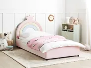 Kids Ottoman Bed GRISETOT Velvet Pink 90 x 200 cm (EU Single)_962191
