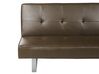 Faux Leather Sofa Bed Brown DERBY Small_923250