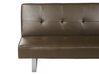 3-seters sofa med sovefunksjon kunstskinn brun liten DERBY_923250